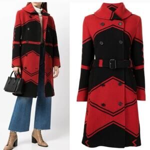 Ralph Lauren Carlyn Aztec Wool Double Breasted Coat